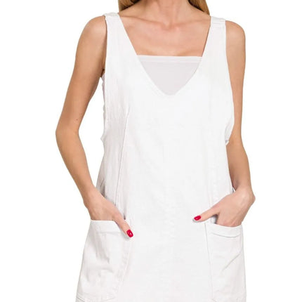 Zenana Washed Adjustable Strap Denim Overall Dress - Image 1