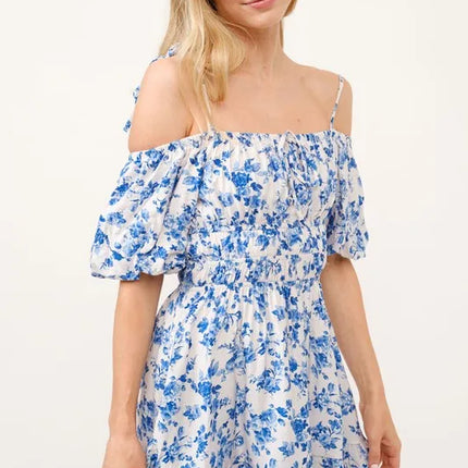 Off Shoulder Bubble Sleeve Dress - Image 1