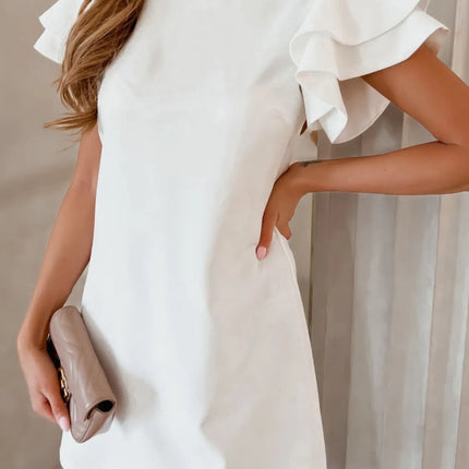 Ruffled Layered Short Sleeve Mini Dress - Image 2