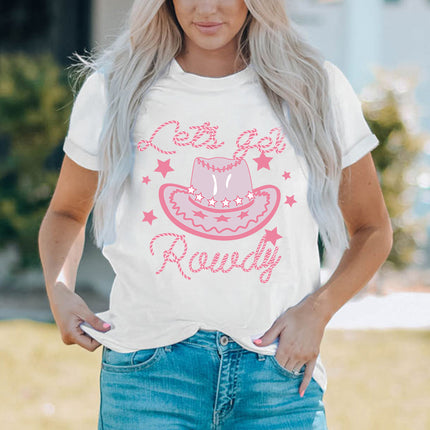 Cowboy Hat Graphic Round Neck Tee - Image 1