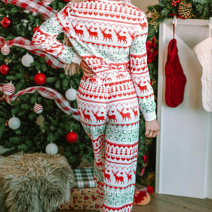 Christmas Element Round Neck Top and Pants Lounge Set - Image 2