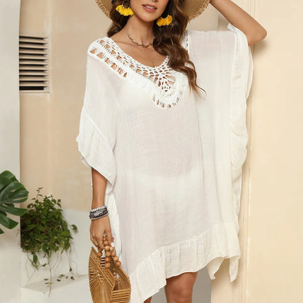 Cutout Ruffled Half Sleeve Cover-Up - Image 3