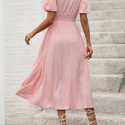 V-Neck Puff Sleeve Dress - Image 2