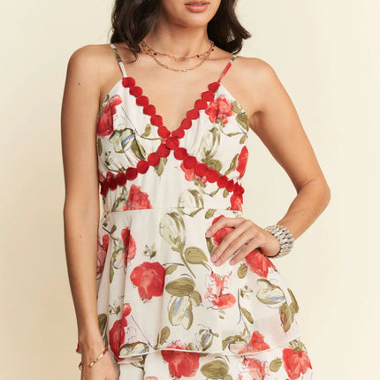 Davi & Dani Contrast Ring Lace Layered Ruffle Maxi Cami Dress - Image 7