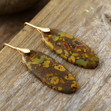 Natural Stone Copper Dangle Earrings - Image 3