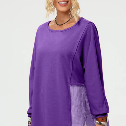 Double Take Full Size Long Sleeve High-Low T-Shirt - Image 8