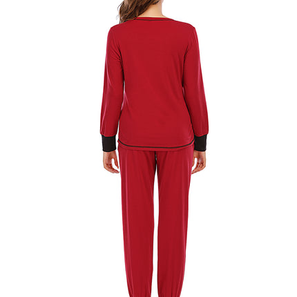 Round Neck Top and Pants Lounge Set - Image 9