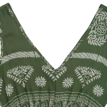 Printed V-Neck Sleeveless Dress - Image 8