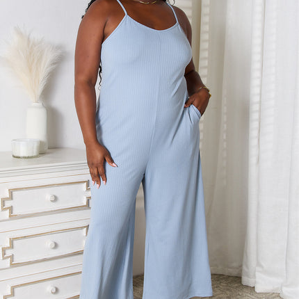 Basic Bae Full Size Spaghetti Strap V-Neck Jumpsuit - Image 1