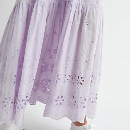 MABLE Eyelet Lace Maxi Dress With Side Strap Details - Image 10