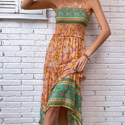 Printed Square Neck Midi Cami Dress - Image 4