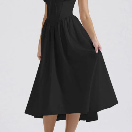 Ruched V-Neck Sleeveless Dress with Pockets - Image 4