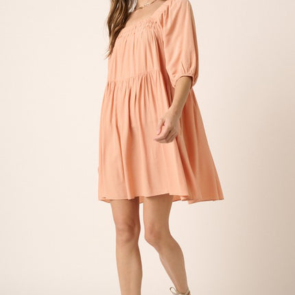 Mittoshop Pintuck Detail Tie Back Mini Dress - Image 5