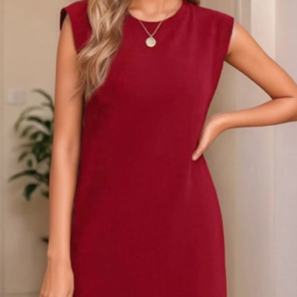 Full Size Slit Round Neck Sleeveless Maxi Tank Dress Plus Size - Image 8