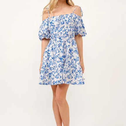 Off Shoulder Bubble Sleeve Dress - Image 5