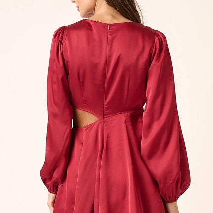 Mittoshop Satin Side Cutout Detail Mini Dress - Image 5