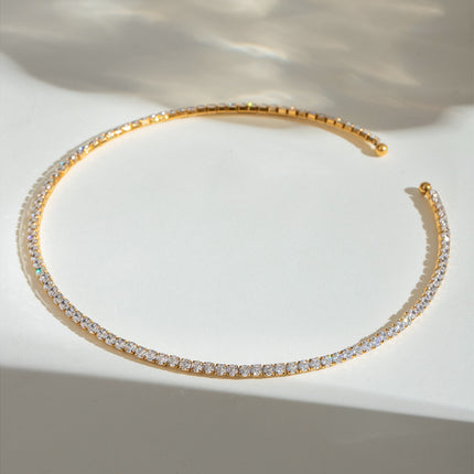 Stainless Steel Inlaid Zircon Necklace - Image 5