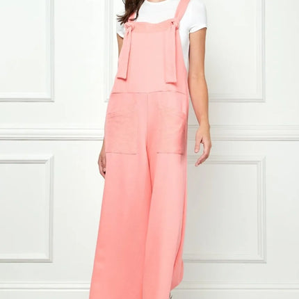 Veveret Wide Strap French Terry Overalls - Image 5