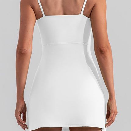 Square Neck Sleeveless Slit Mini Active Dress - Image 13