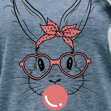 Easter Bunny Graphic Round Neck T-Shirt - Image 6