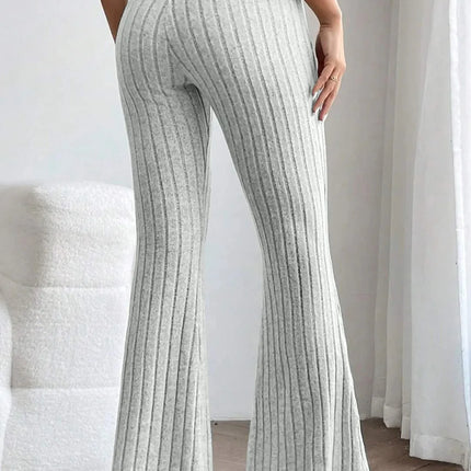 Basic Bae Full Size Ribbed High Waist Flare Pants - Image 26