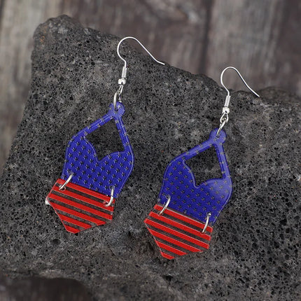US Flag Pattern Acrylic Earrings - Image 3