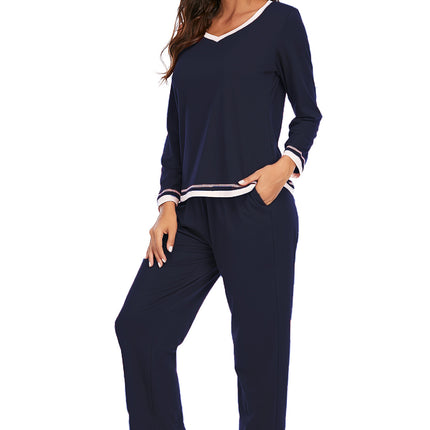 V-Neck Top and Pants Lounge Set - Image 8