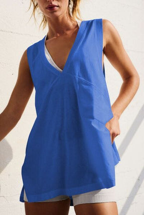 Side Slit V-Neck Tank - Image 11