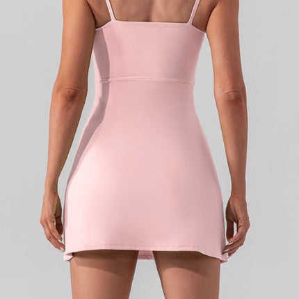 Square Neck Sleeveless Slit Mini Active Dress - Image 10