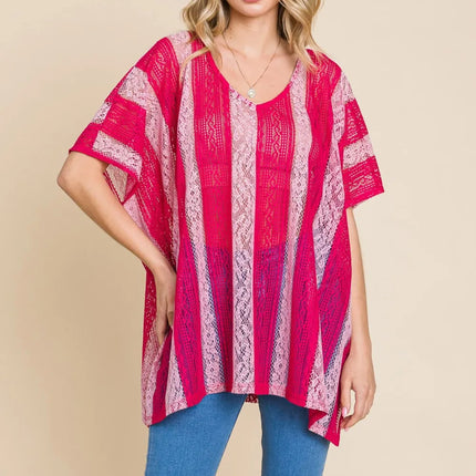 Cotton Bleu by Nu Label V Neck Drop Shoulder Oversize Top - Image 1
