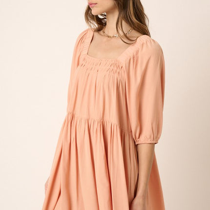 Mittoshop Pintuck Detail Tie Back Mini Dress - Image 3