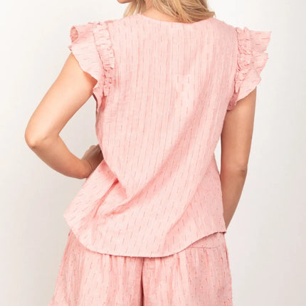 VERY J Ruffle Cap Sleeve Top & Shorts Set - Image 2