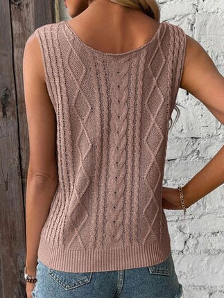 Cable-Knit V-Neck Sweater Vest - Image 2