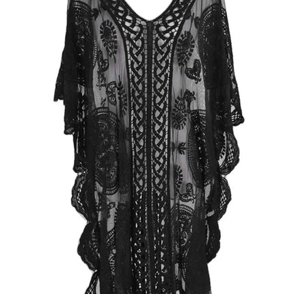 Lace V-Neck Half Sleeve Cover-Up - Image 3