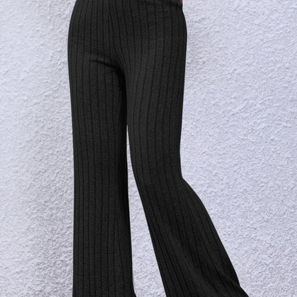 Basic Bae Full Size Ribbed High Waist Flare Pants - Image 7
