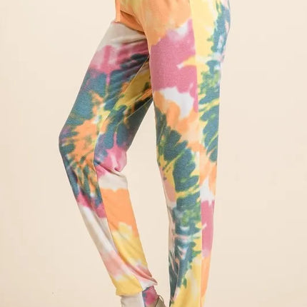 BiBi Tie Dye French Terry Casual Pants - Image 6