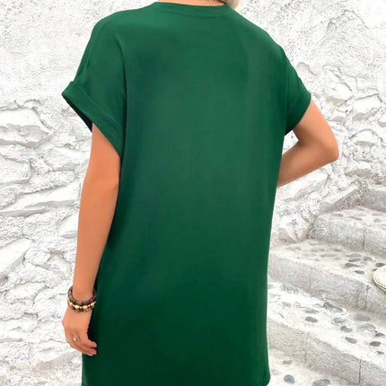 Round Neck Short Sleeve Mini Dress - Image 21