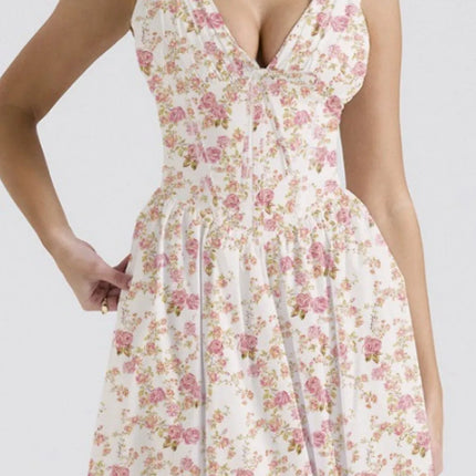Floral V-Neck Sleeveless Midi Dress with Pockets - Image 7