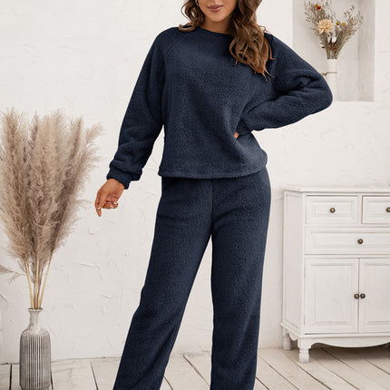 Ivy Lane Teddy Long Sleeve Top and Pants Lounge Set - Image 4