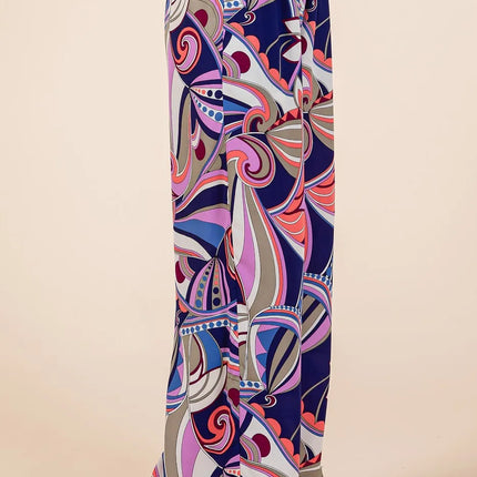 Mittoshop Abstract Print Elastic Waist Wide Leg Pants - Image 2