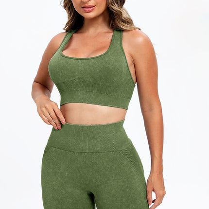 3 Piece Washed Square Neck Wide Strap Active Set - Image 30