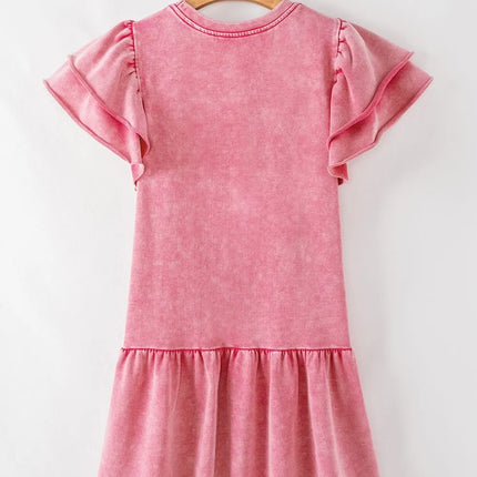 Mineral Wash Raw Edge Ruffle Mini Dress - Image 8