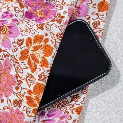 Floral Square Neck Knotted Ruffle Midi Dress - Image 13