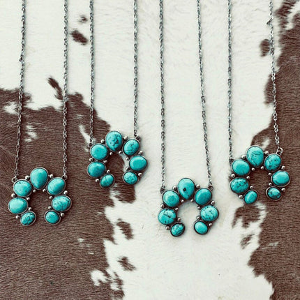 Artificial Turquoise Alloy Pendant Necklace - Image 6