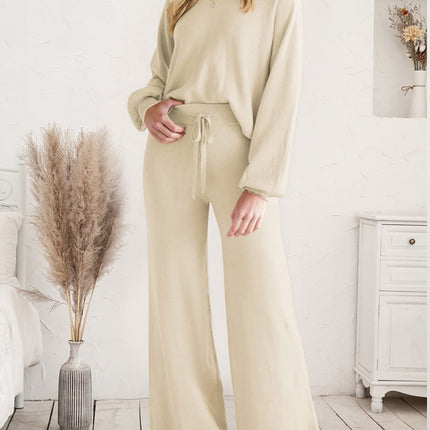 Long Sleeve Lounge Top and Drawstring Pants Set - Image 16