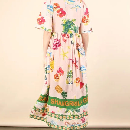 VERY J Button Down Printed Midi Dress - Image 5