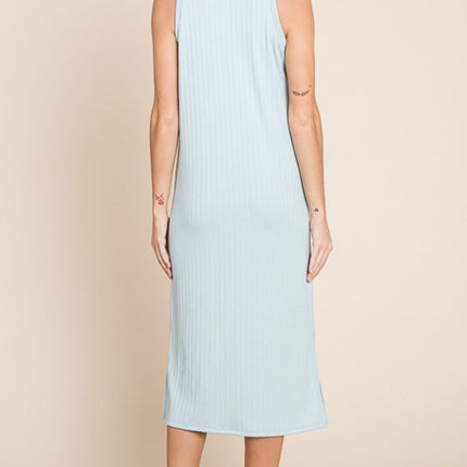 BOMBOM Ribbed Knit Sleeveless Midi Dress - Image 4