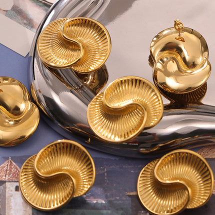 Titanium Steel Spiral Stud Earrings - Image 2