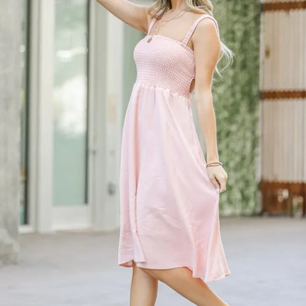 And The Why Smocking Open-Back Sleeveless Midi Dress - Image 6