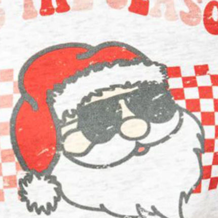 ITS THE SEASON Round Neck Top and Plaid Pants Lounge Set - Image 3